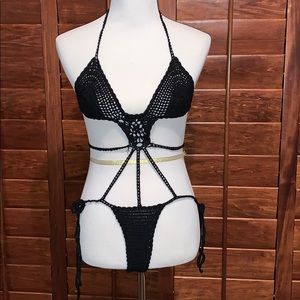 Boho festival Crochet one piece bikini size small